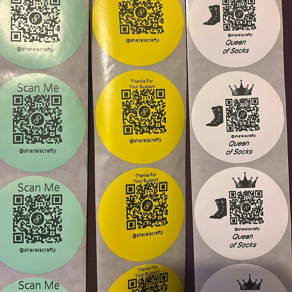 (50) 2” Qr Code Stickers 15 Colors Available